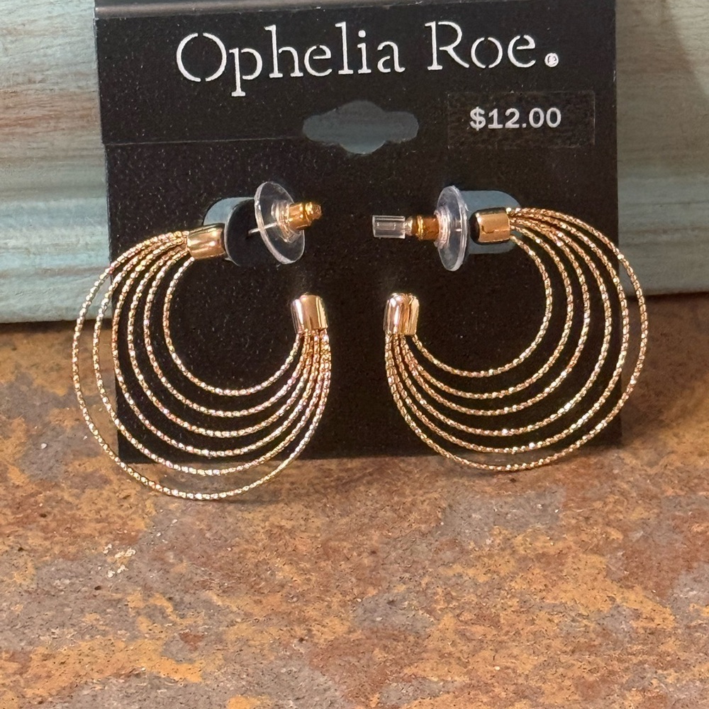 🌸 4 for $10 NWT Ophelia Roe Gold Hoop Earrings